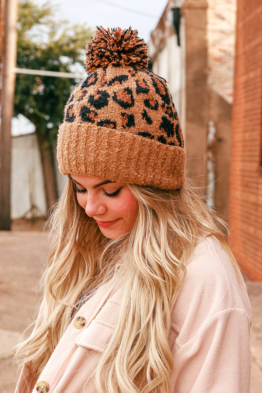 Brown Winter Warm Thickened Leopard Print Fashion Jacquard Plush Hat Hats & Caps JT's Designer Fashion