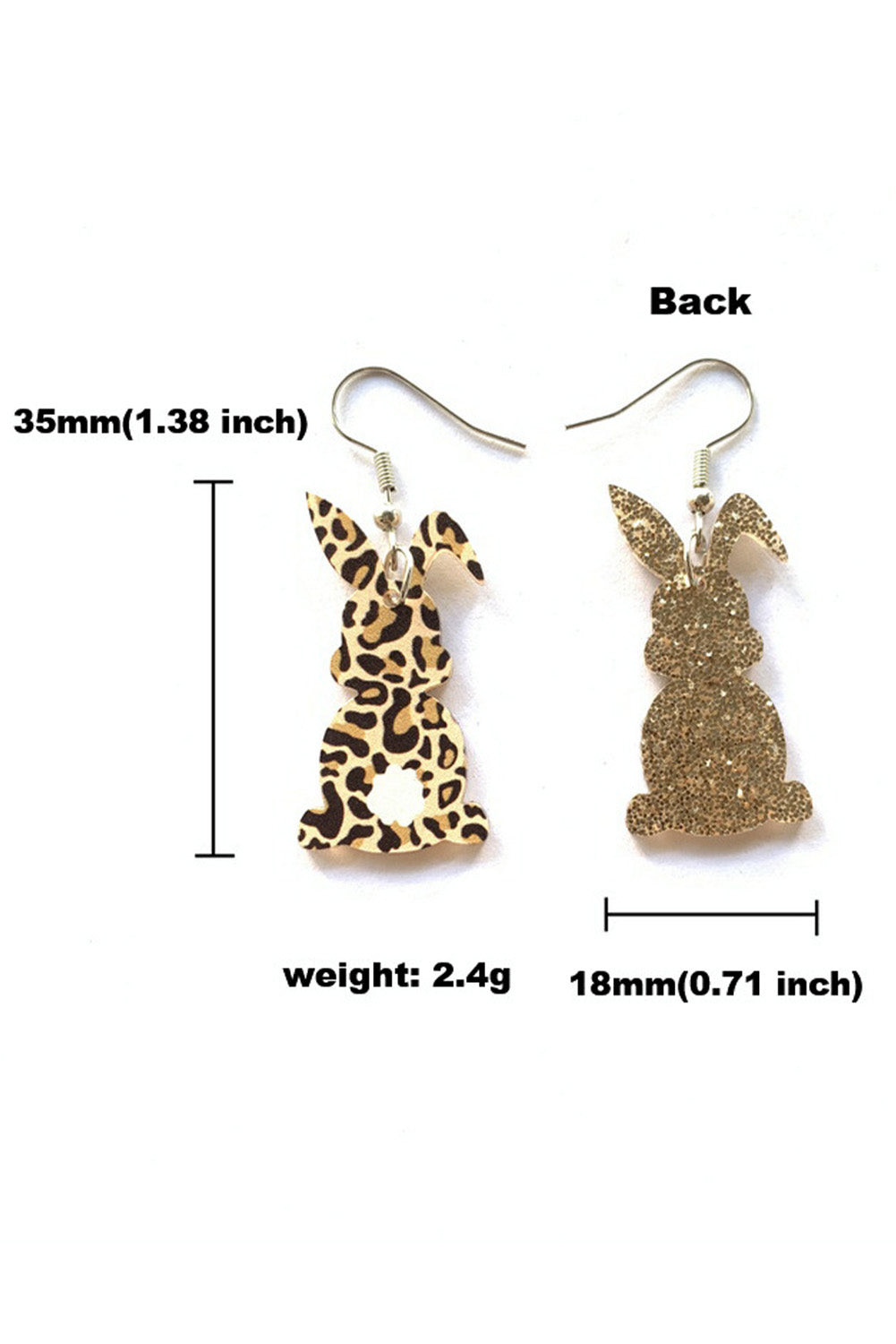 Leopard Rabbit Dangle Earrings Jewelry JT's Designer Fashion