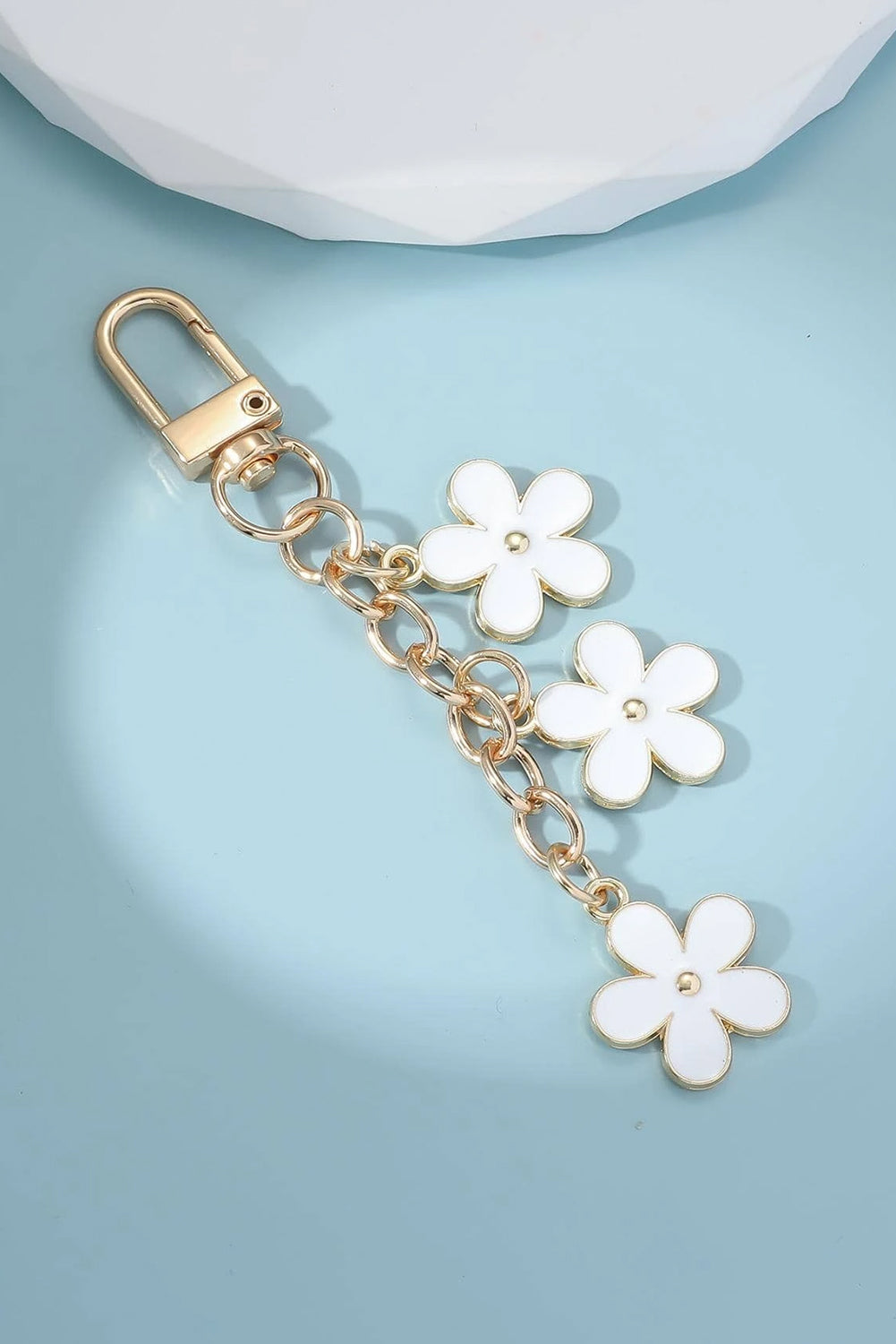 White Cute Flower Shape Ornament Key Buckle Other Accessories JT's Designer Fashion