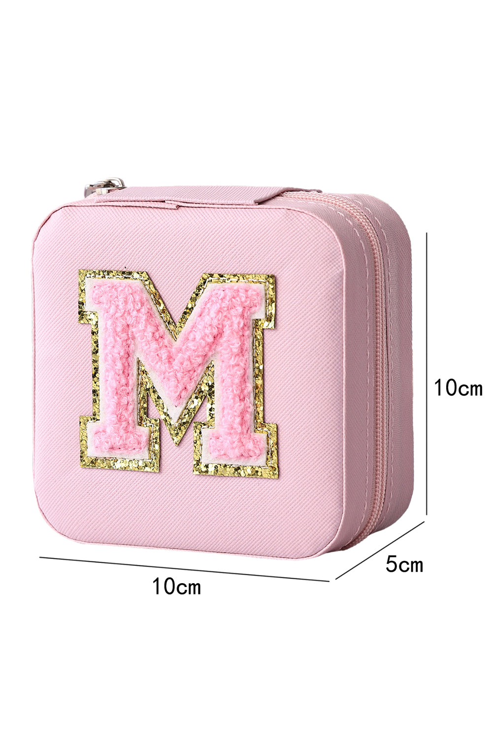 Pink Initial M Chenille Square Jewelry Box Other Accessories JT's Designer Fashion