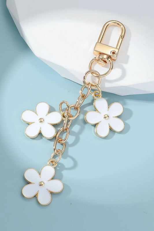 White Cute Flower Shape Ornament Key Buckle Other Accessories JT's Designer Fashion