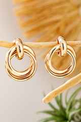 Gold Circles Plated Alloy Stud Earrings Jewelry JT's Designer Fashion