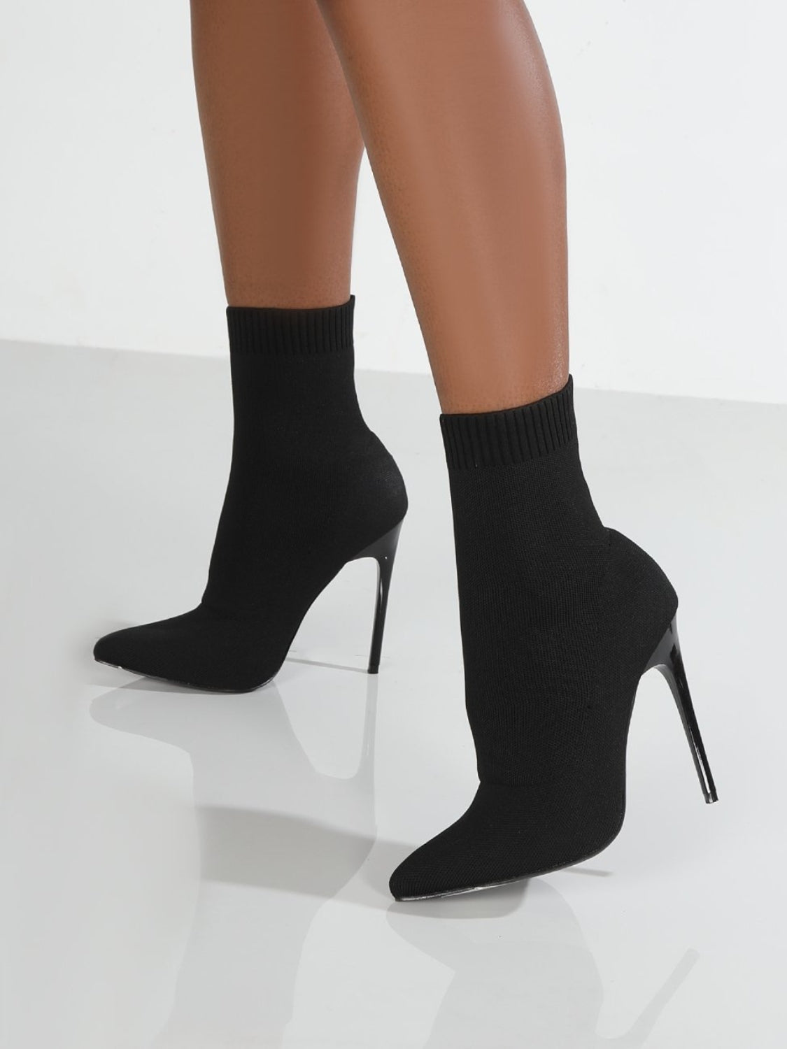 Mesh Point Toe Stiletto Boots Boots JT's Designer Fashion