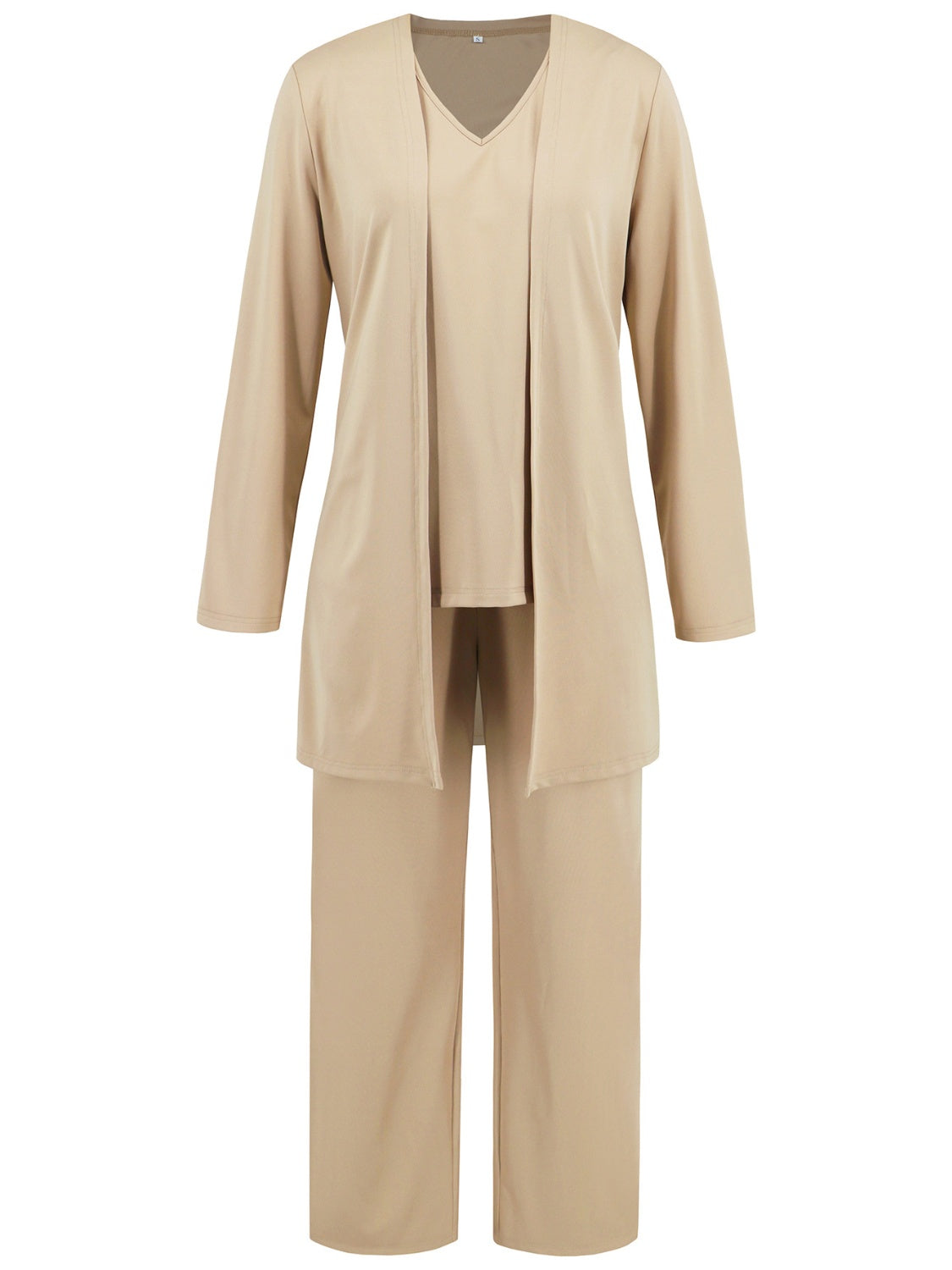 V-Neck Tank, Long Sleeve Cover-Up and Pants Three Piece Set Pant Sets JT's Designer Fashion