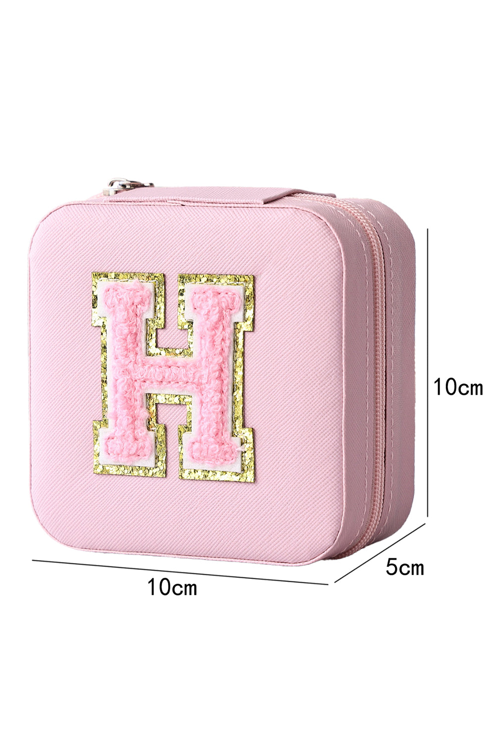 Pink H Chenille Letter Jewelry Organizer Box Other Accessories JT's Designer Fashion