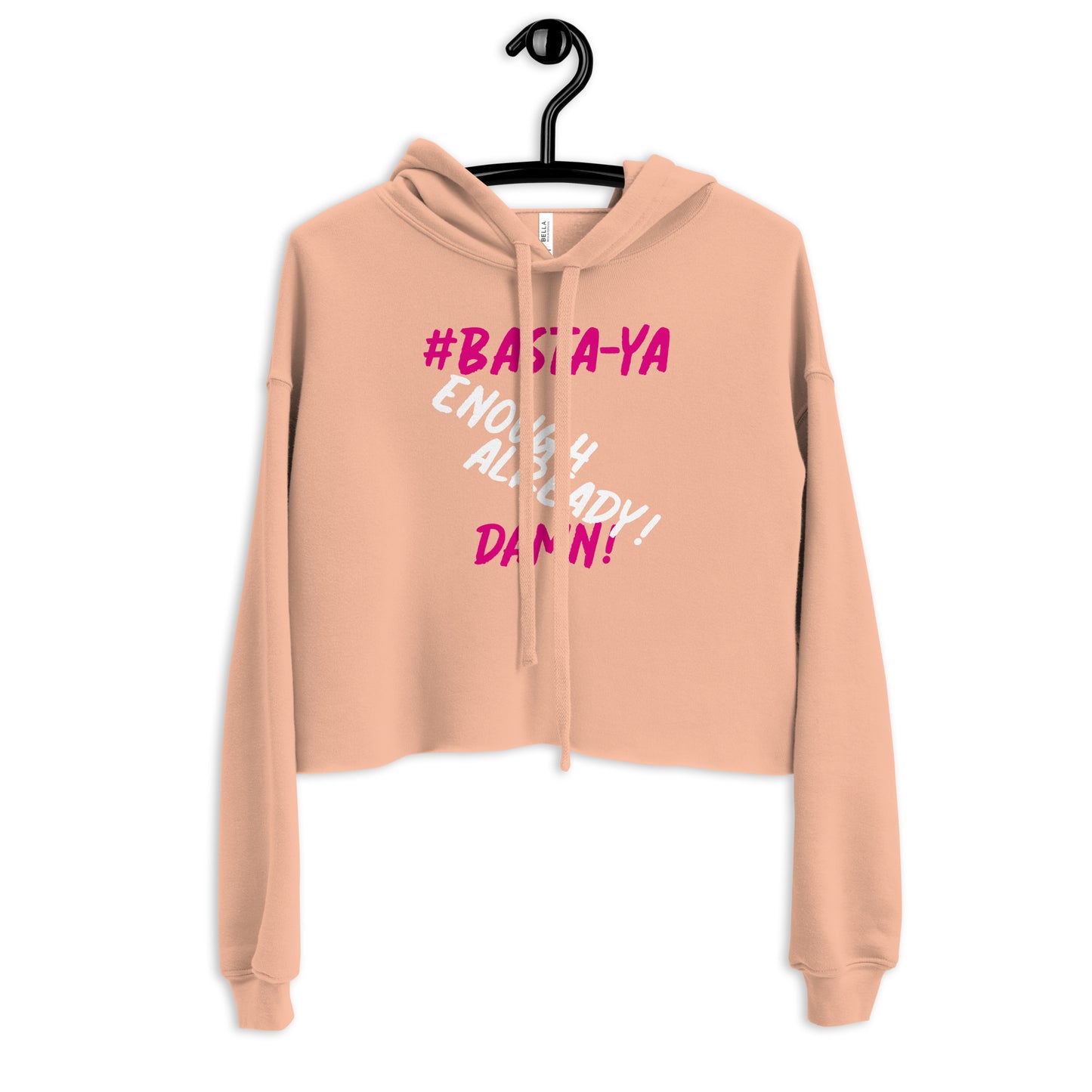 Basta Ya Signature Crop Hoodie Peach Sweatshirts & Hoodies JT's Designer Fashion