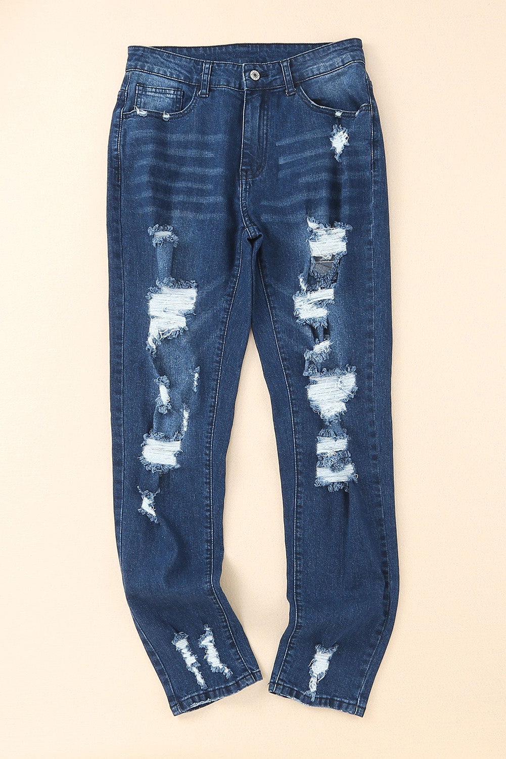 Blue Distressed High Waist Skinny Jeans Jeans JT's Designer Fashion