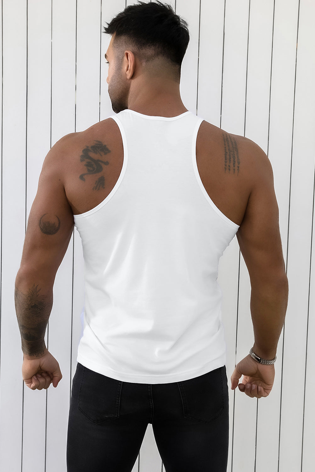 White Talk to Me Goose Beach Scenery Sunglasses Graphic Tank Top Men's Tops JT's Designer Fashion