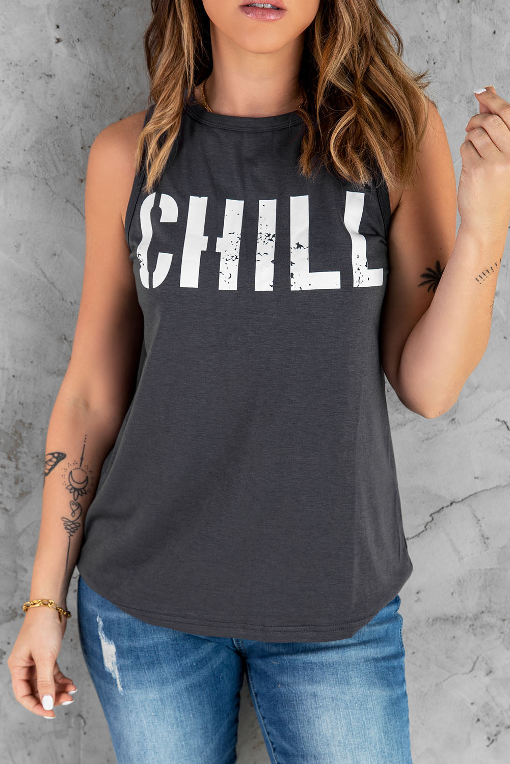 CHILL Graphic Print Tank Top Tank Tops JT's Designer Fashion