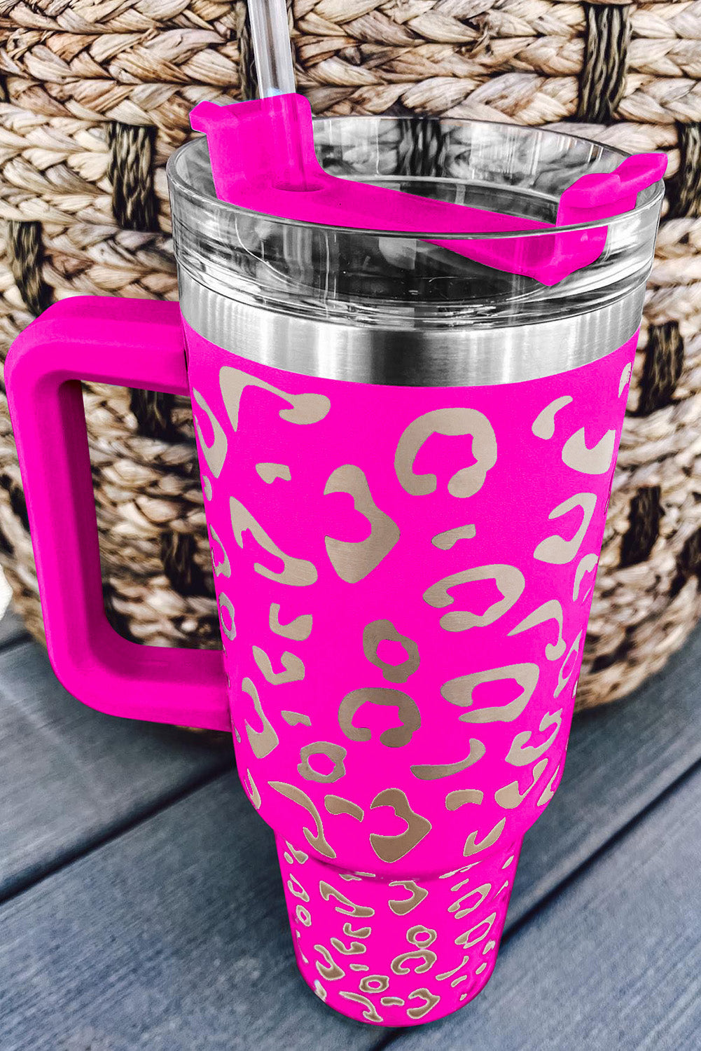 Rose Leopard Spotted 304 Stainless Double Insulated Cup 40oz Tumblers JT's Designer Fashion