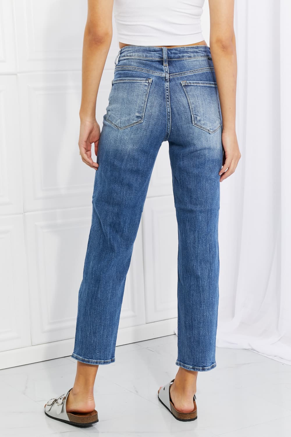 RISEN Full Size Emily High Rise Relaxed Jeans Jeans JT's Designer Fashion