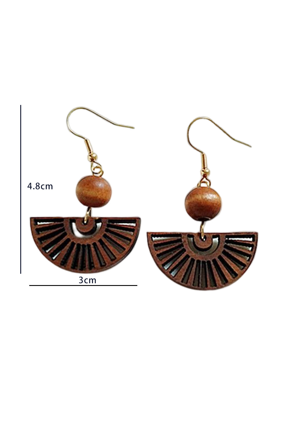 Brown Vintage Fan Earrings Jewelry JT's Designer Fashion