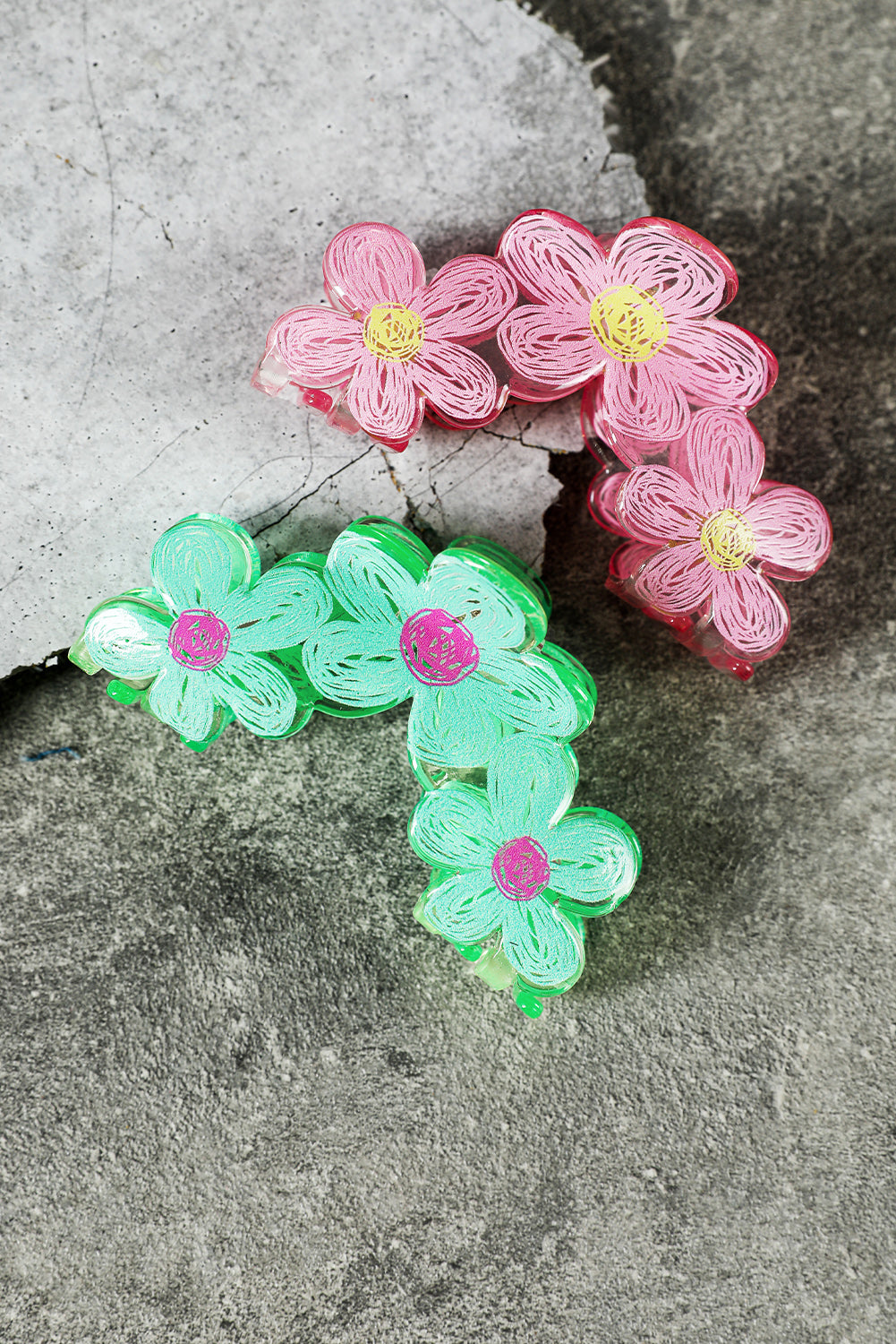 Pink Sweet Flower Claw Hairpin Headwear JT's Designer Fashion