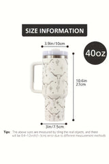 White Western Horn Stainless Steel Thermos Cup 40oz Tumblers JT's Designer Fashion
