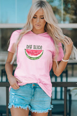 Pink Family Matching Big Slice Watermelon Crewneck Graphic Tee Family T-shirts JT's Designer Fashion