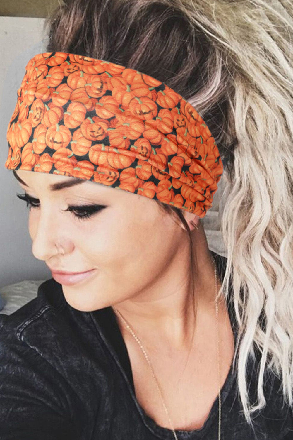 Russet Orange Crossed Detail Halloween Printed Headband Headwear JT's Designer Fashion