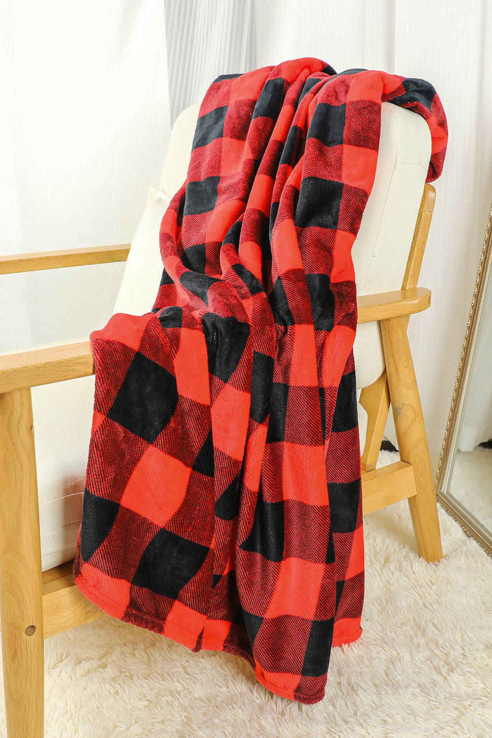 Red Plaid Fleece Blanket 130*150cm Other Accessories JT's Designer Fashion