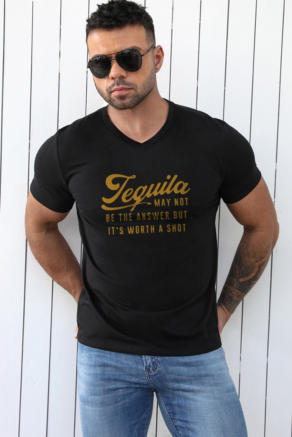 Black Tequila May Not Be The Answer Mens Tee Men's Tops JT's Designer Fashion