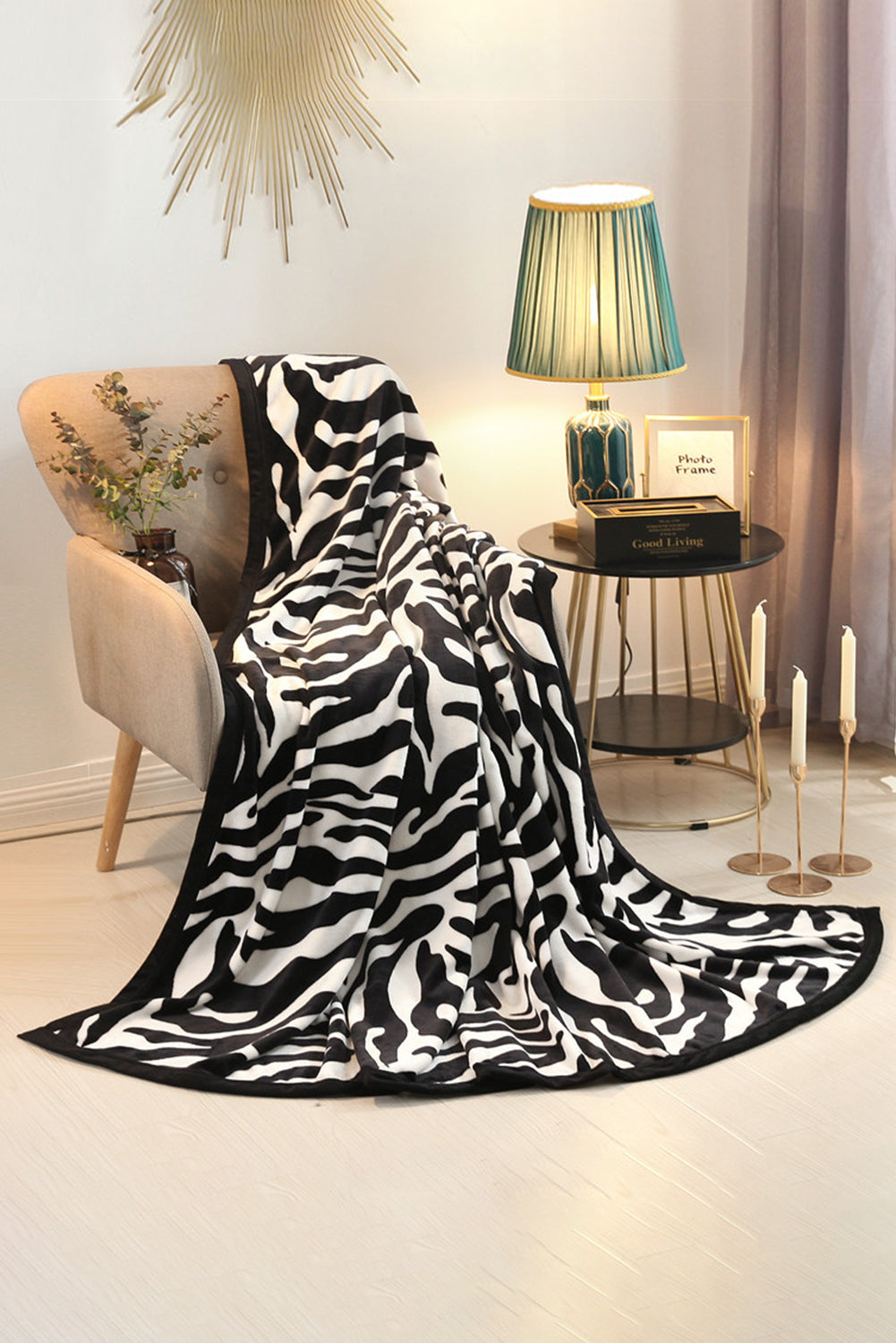 Black Animal Stripe Pattern Large Blanket 200*150cm Other Accessories JT's Designer Fashion