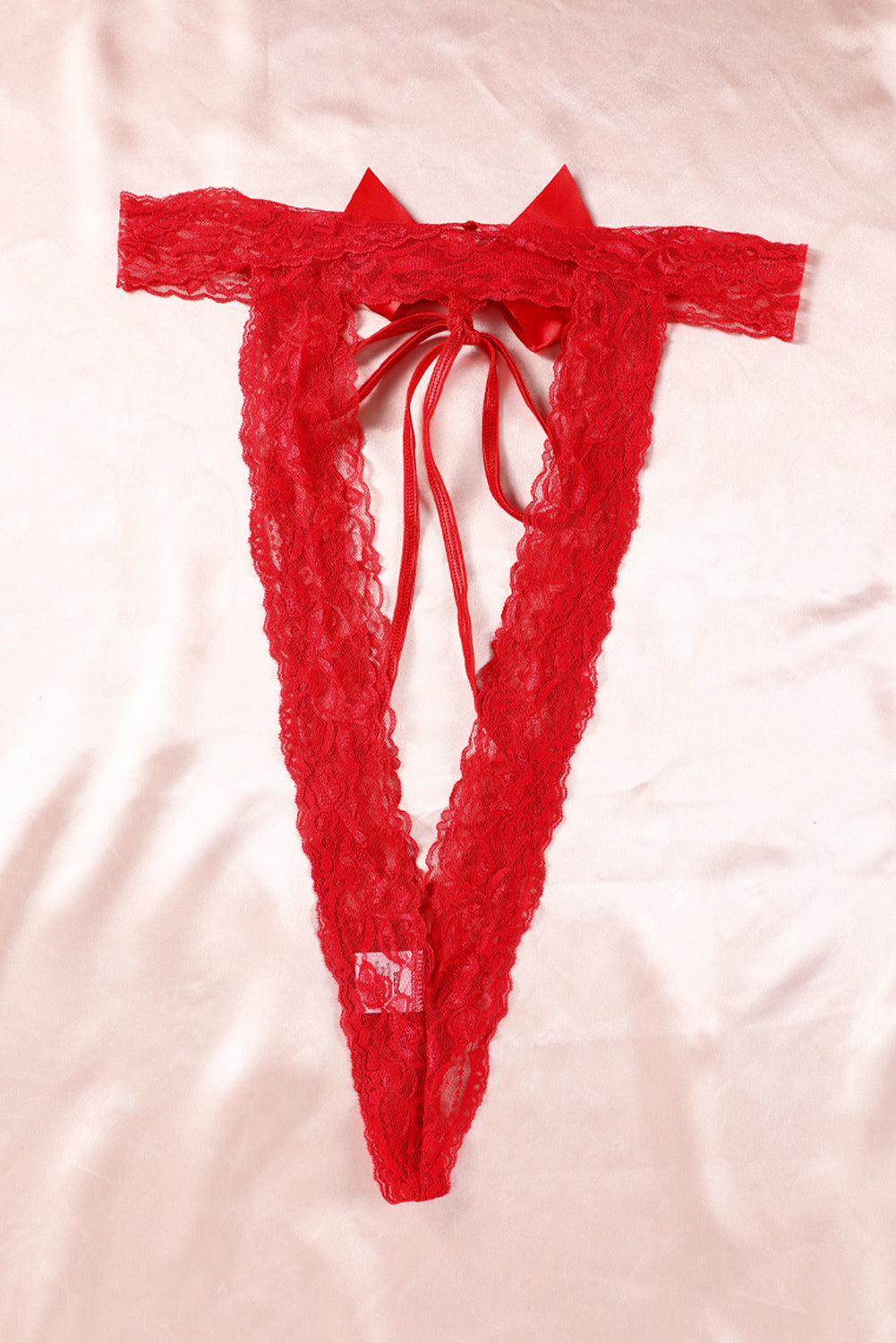 Red Bow Knot Cut Out Lace Teddy Lingerie Teddy Lingerie JT's Designer Fashion