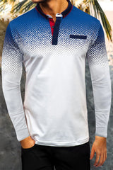 White Gradient Men's Polo Shirt White 100%Acrylic Men's Tops JT's Designer Fashion