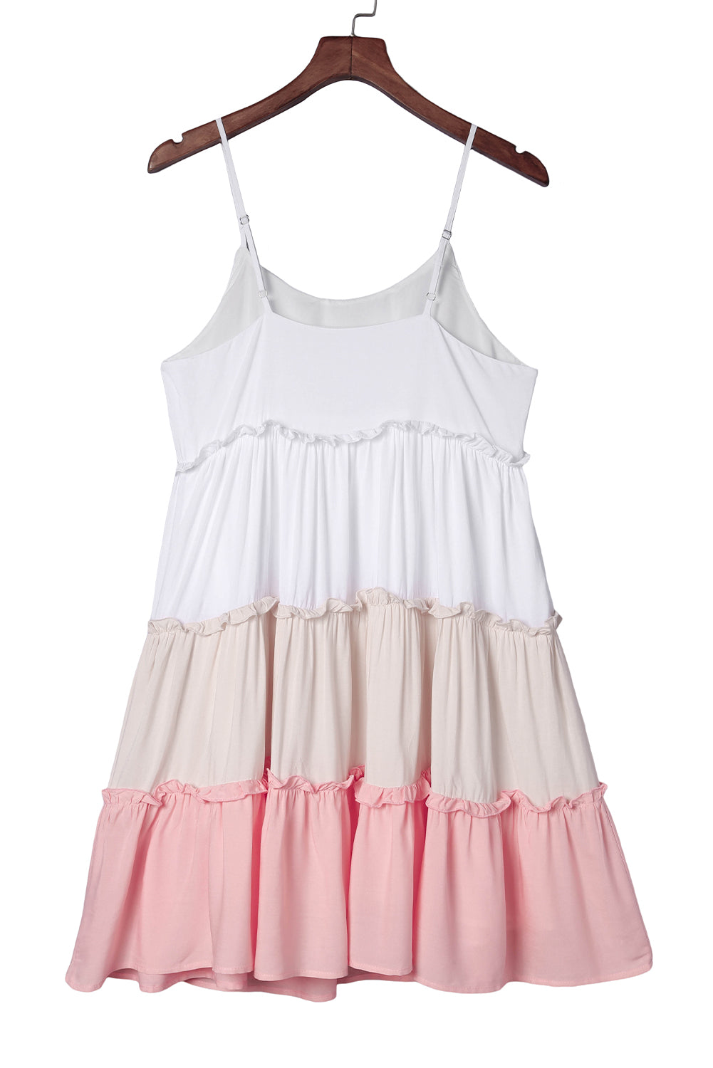 Multicolor Frill Tiered Colorblock A-line Sundress Mini Dresses JT's Designer Fashion