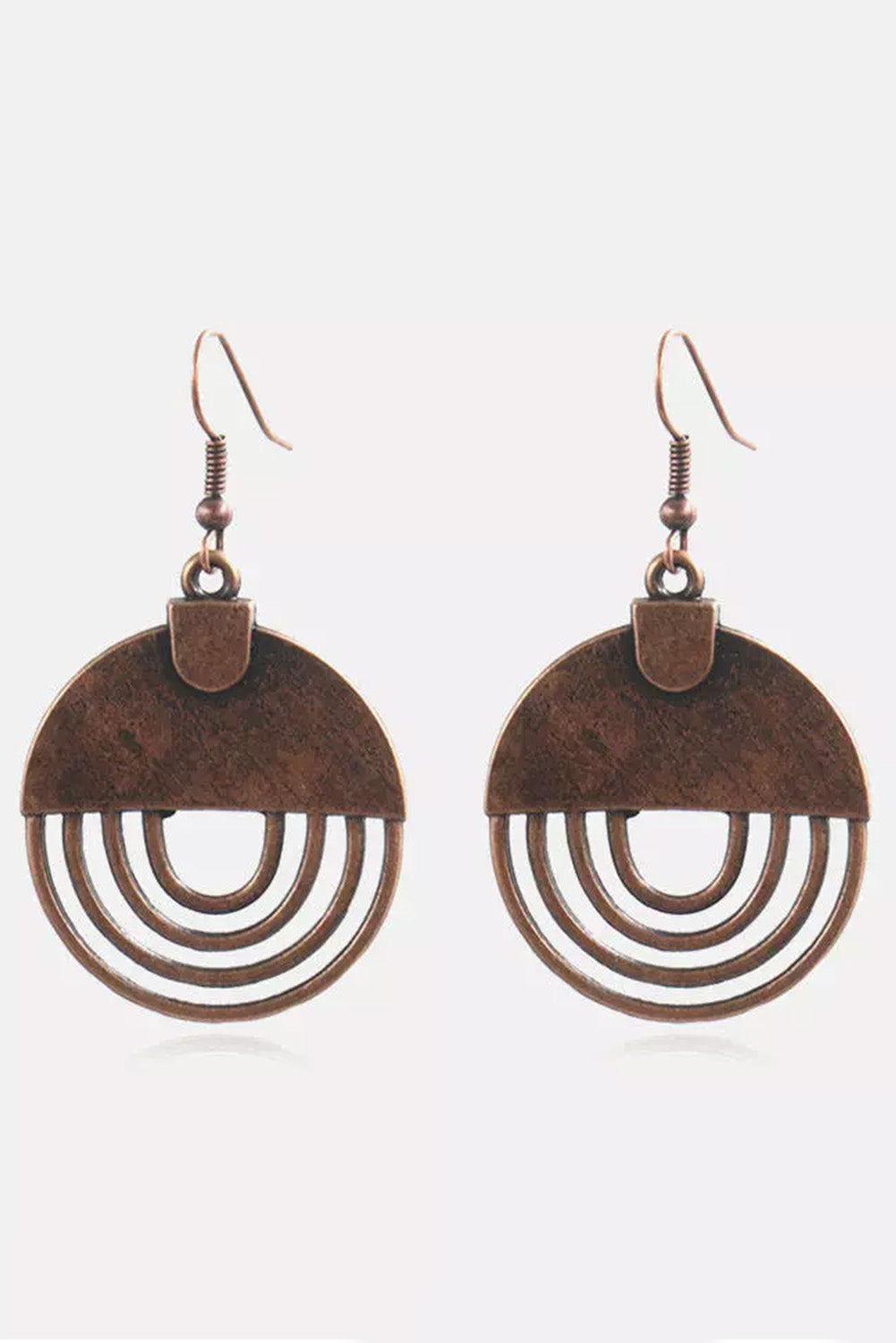 Brown Vintage Hollow Out Hook Earrings Jewelry JT's Designer Fashion