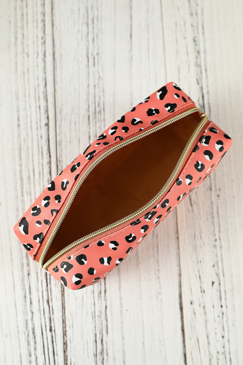 Pink Leopard Print Zipped Cuboid Cosmetic Bag 19*8*9cm Other Accessories JT's Designer Fashion