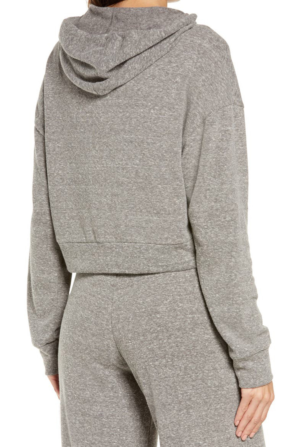 Gray Solid Drop Shoulder Hoodie and Wide Leg Pants Outfit Loungewear JT's Designer Fashion