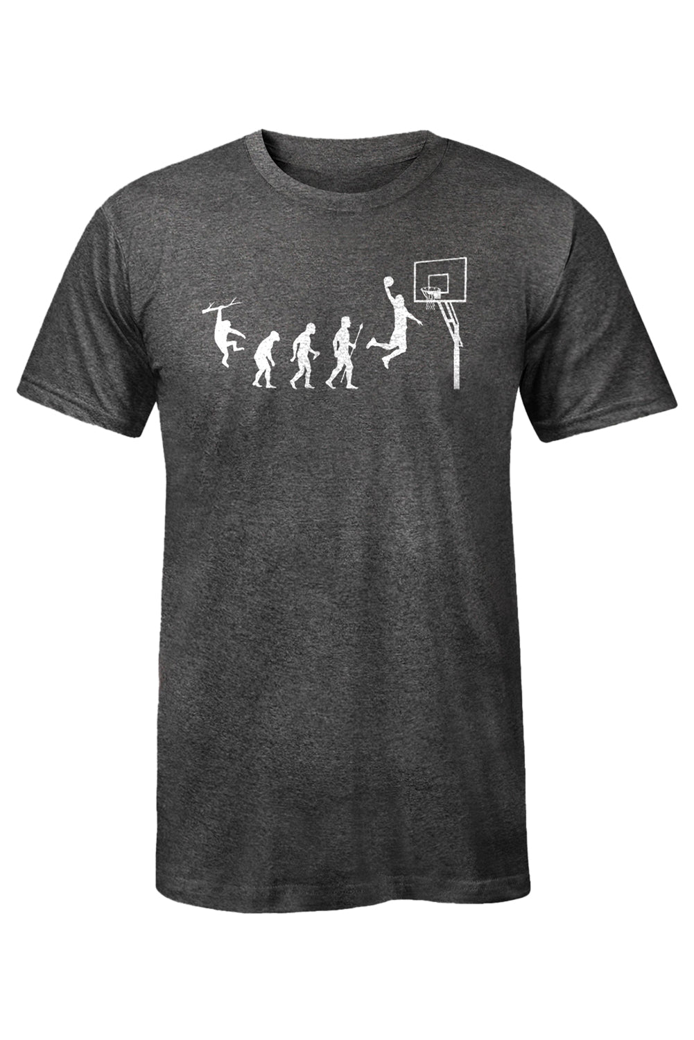 Gray Men's Basketball Graphic Print Slim-fit Short Sleeve T Shirt Men's Tops JT's Designer Fashion
