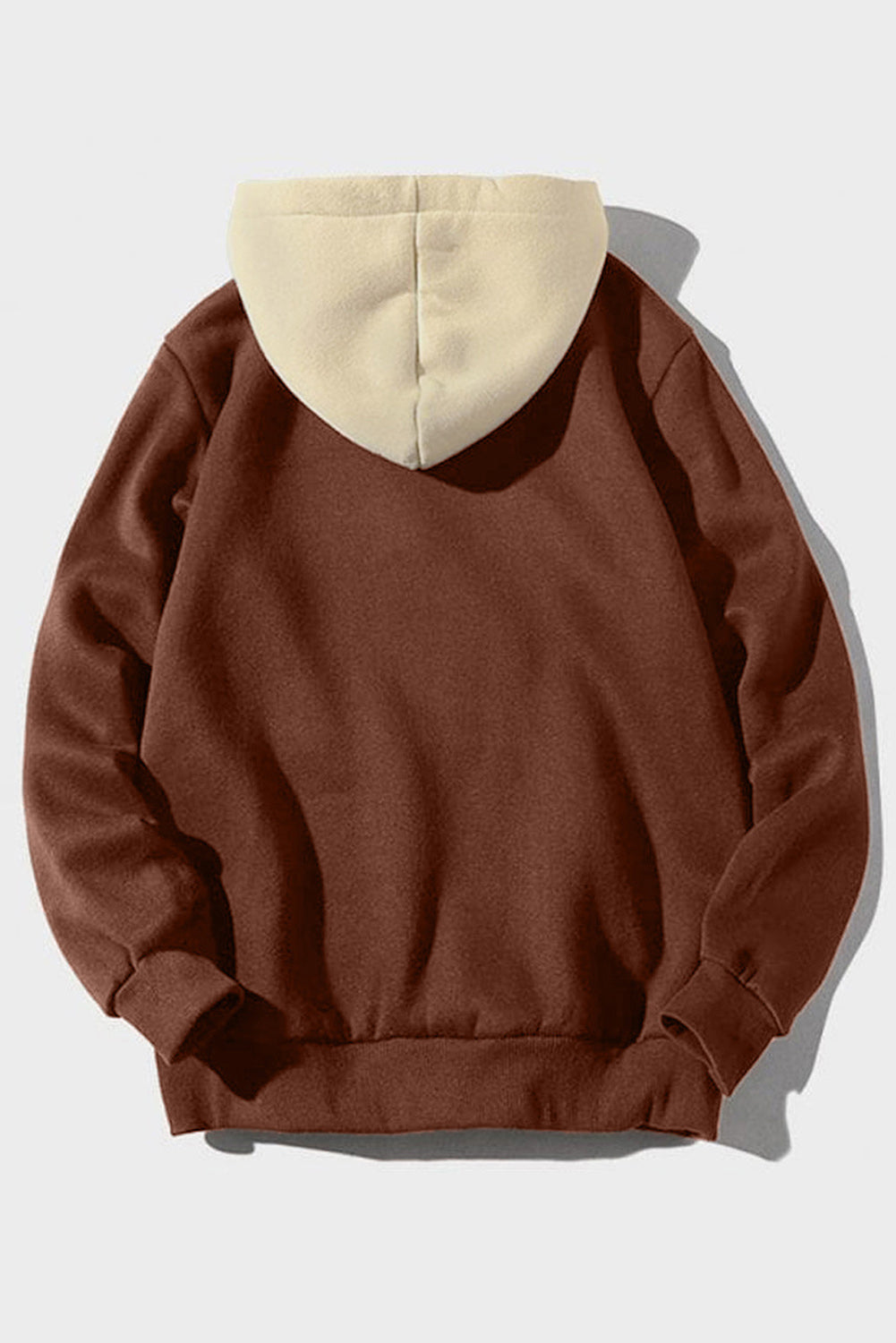 Brown Men's Letter Print Pocketed Slim-fit Long Sleeve Hoodie Men's Tops JT's Designer Fashion