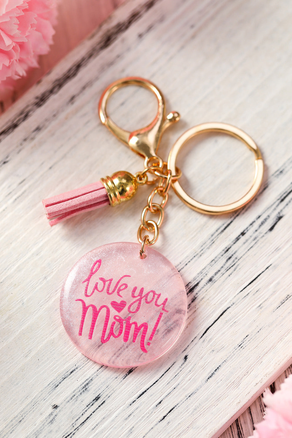 Pink Mom Crystal Charm Tassel Keychain Other Accessories JT's Designer Fashion