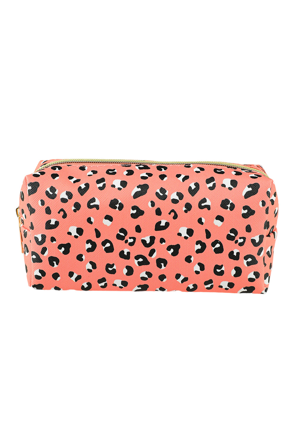 Pink Leopard Print Zipped Cuboid Cosmetic Bag 19*8*9cm Other Accessories JT's Designer Fashion