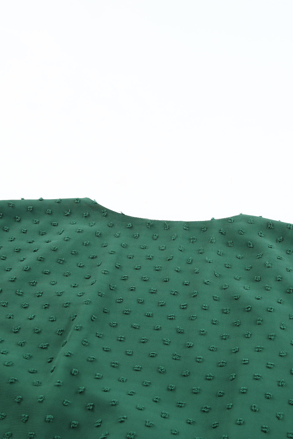 Green Plus Size Swiss Dot Puff Sleeve Wrap Dress Plus Size Dresses JT's Designer Fashion
