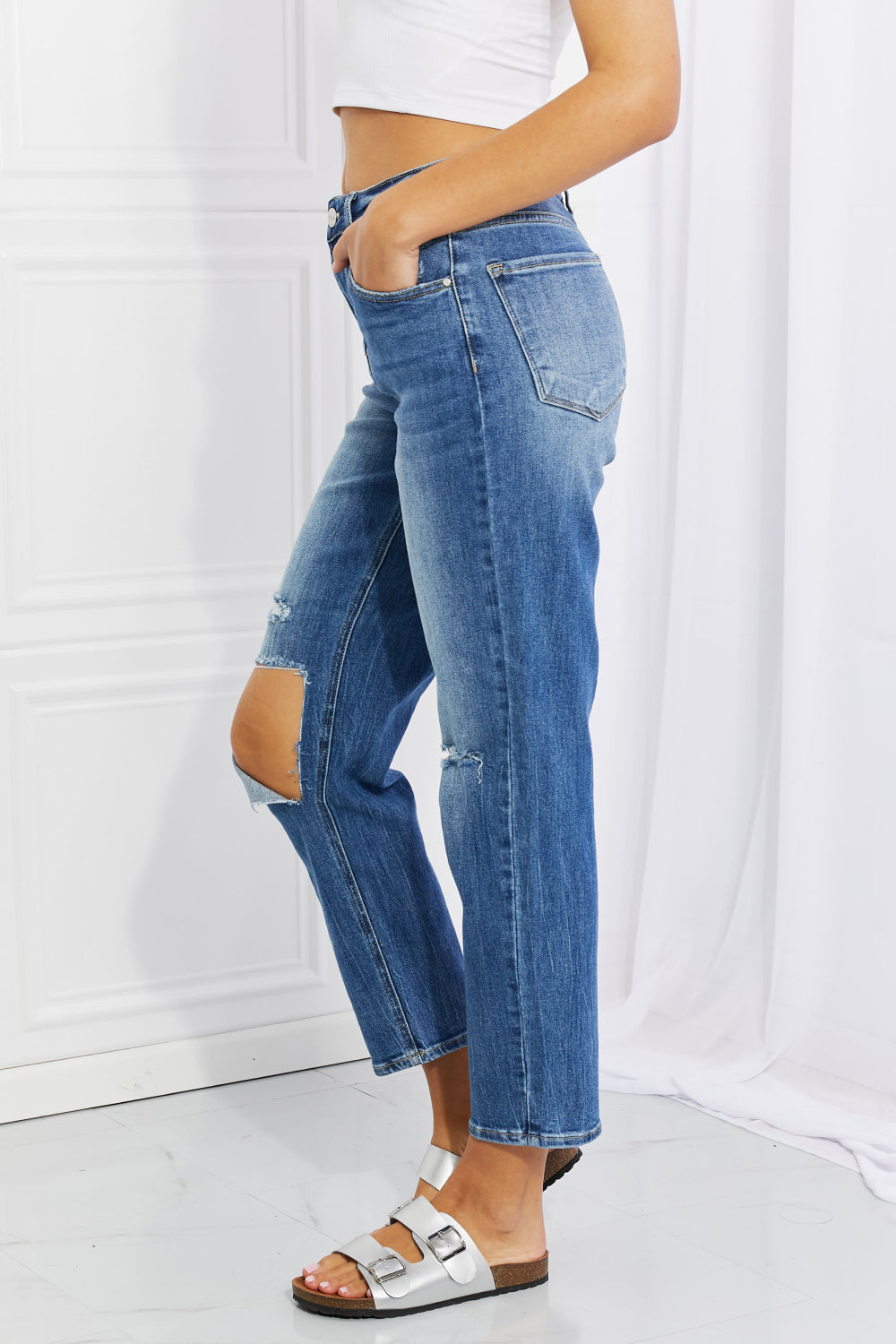 RISEN Full Size Emily High Rise Relaxed Jeans Jeans JT's Designer Fashion