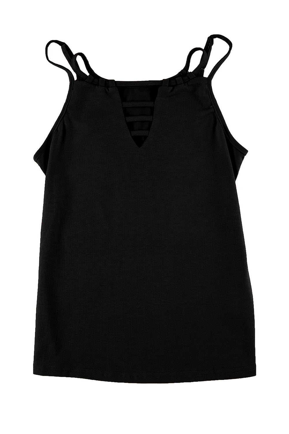 Black Ladder Hollow-out Tank Top Tank Tops JT's Designer Fashion