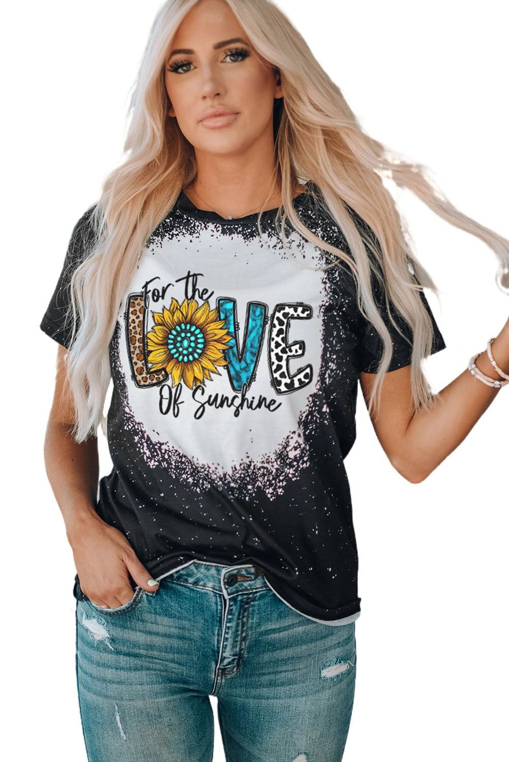 Black Family Matching Western LOVE Graphic Print Color Block Top Family T-shirts JT's Designer Fashion