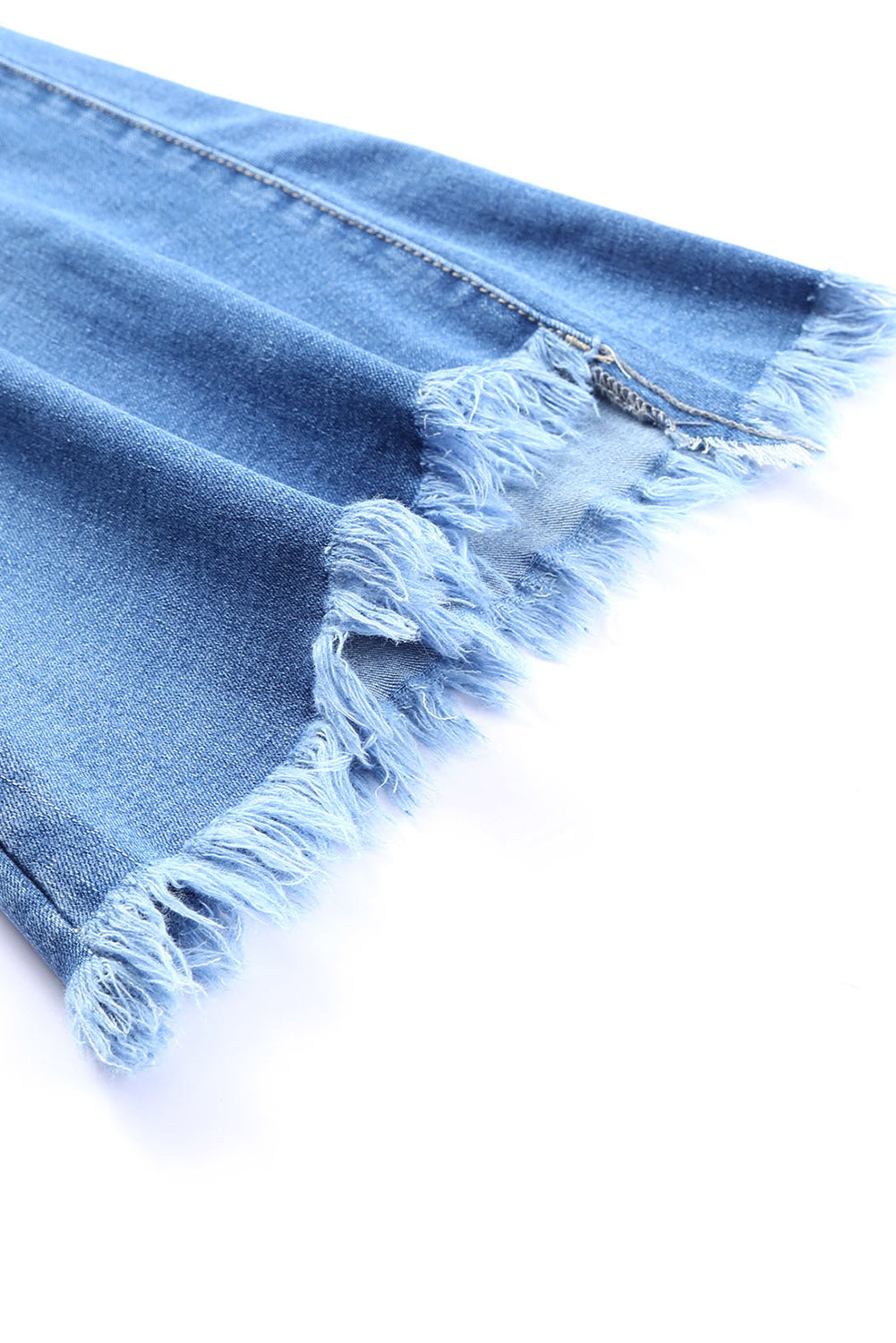 Sky Blue Vintage Frayed Tassel Bell Bottom Pants Jeans JT's Designer Fashion