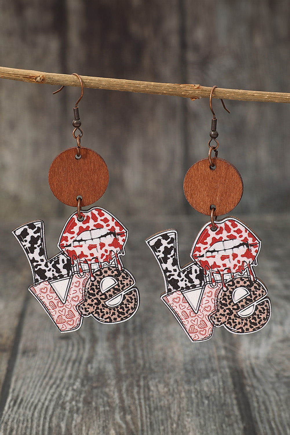 Valentine LOVE Animal Lip Print Drop Earrings Jewelry JT's Designer Fashion