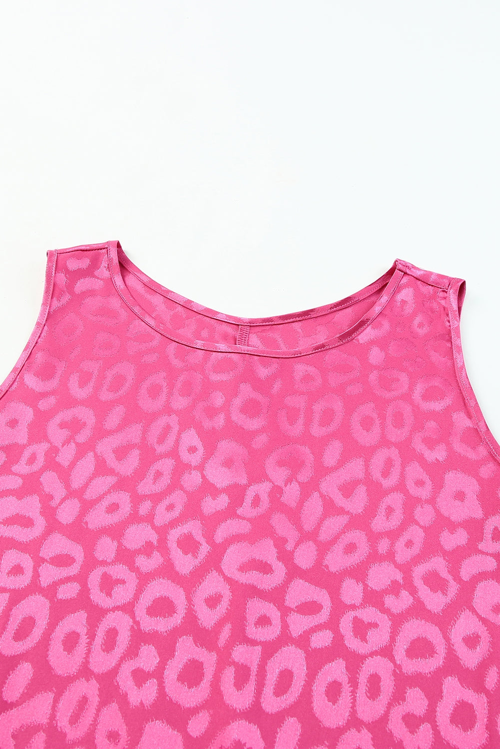 Rose Satin Leopard Tank Top Tank Tops JT's Designer Fashion