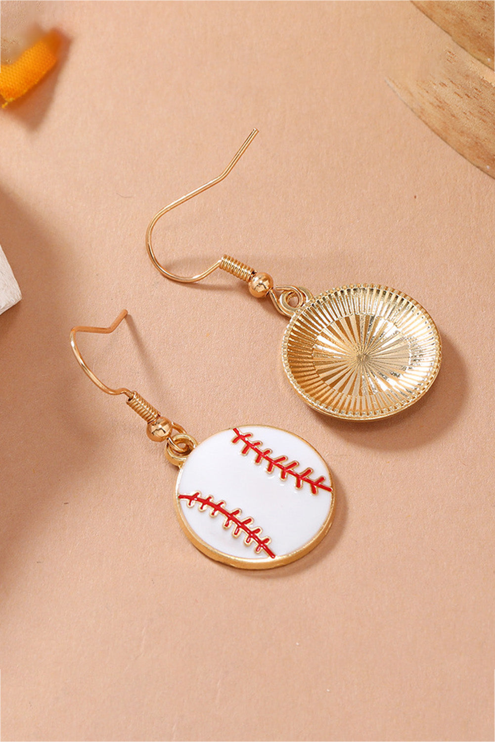 Gold Alloy Baseball Earrings Jewelry JT's Designer Fashion