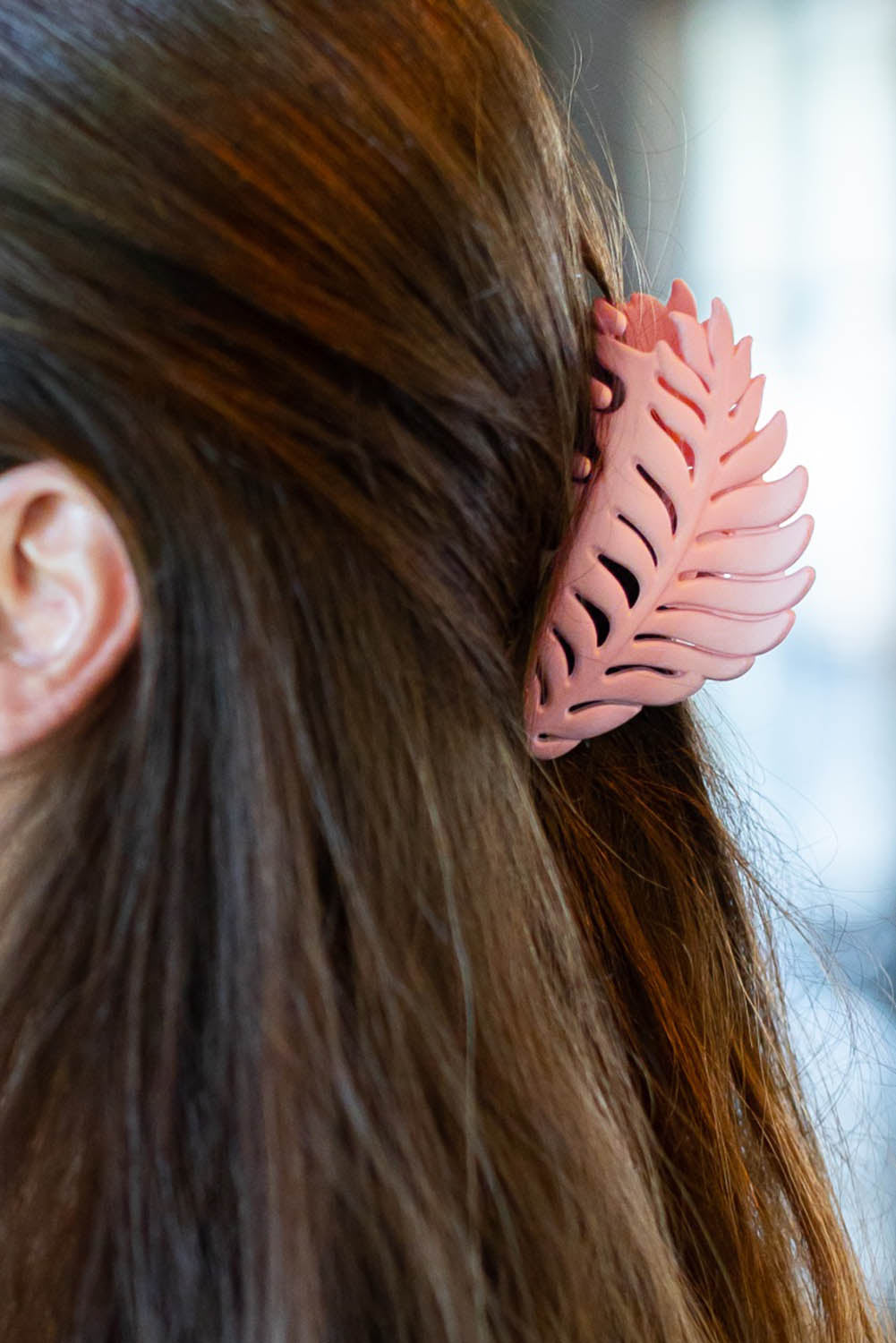 Pink Tropical Leaf Frosted Hair Claw Clip Headwear JT's Designer Fashion