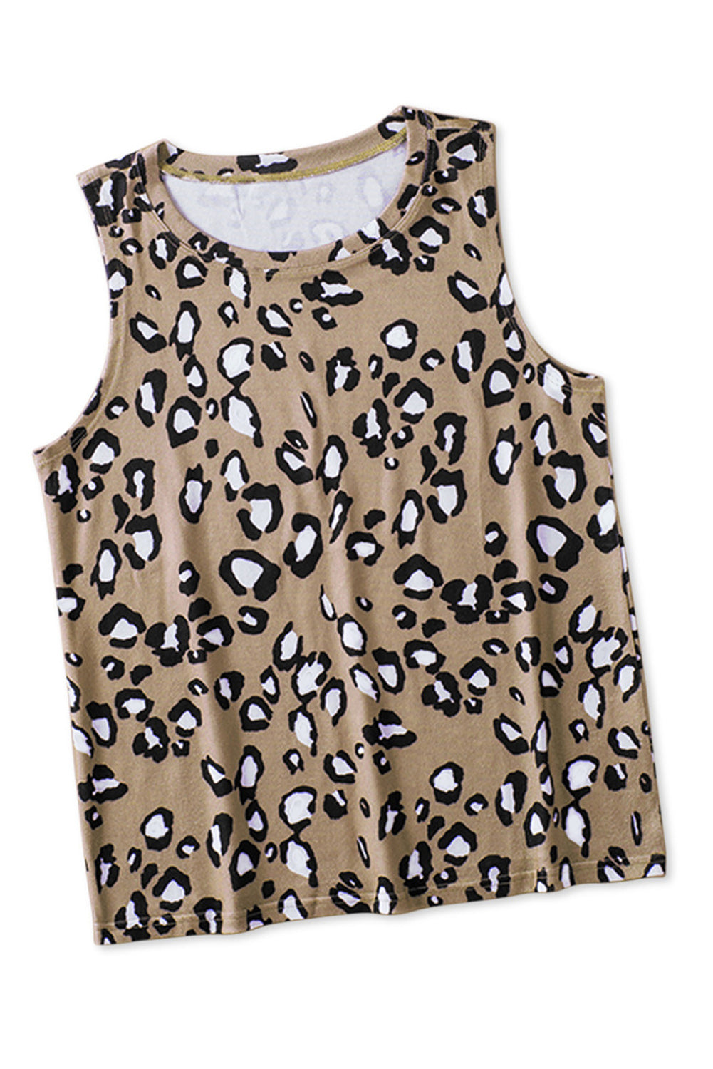 Leopard Print Crew Neck Tank Top Tank Tops JT's Designer Fashion