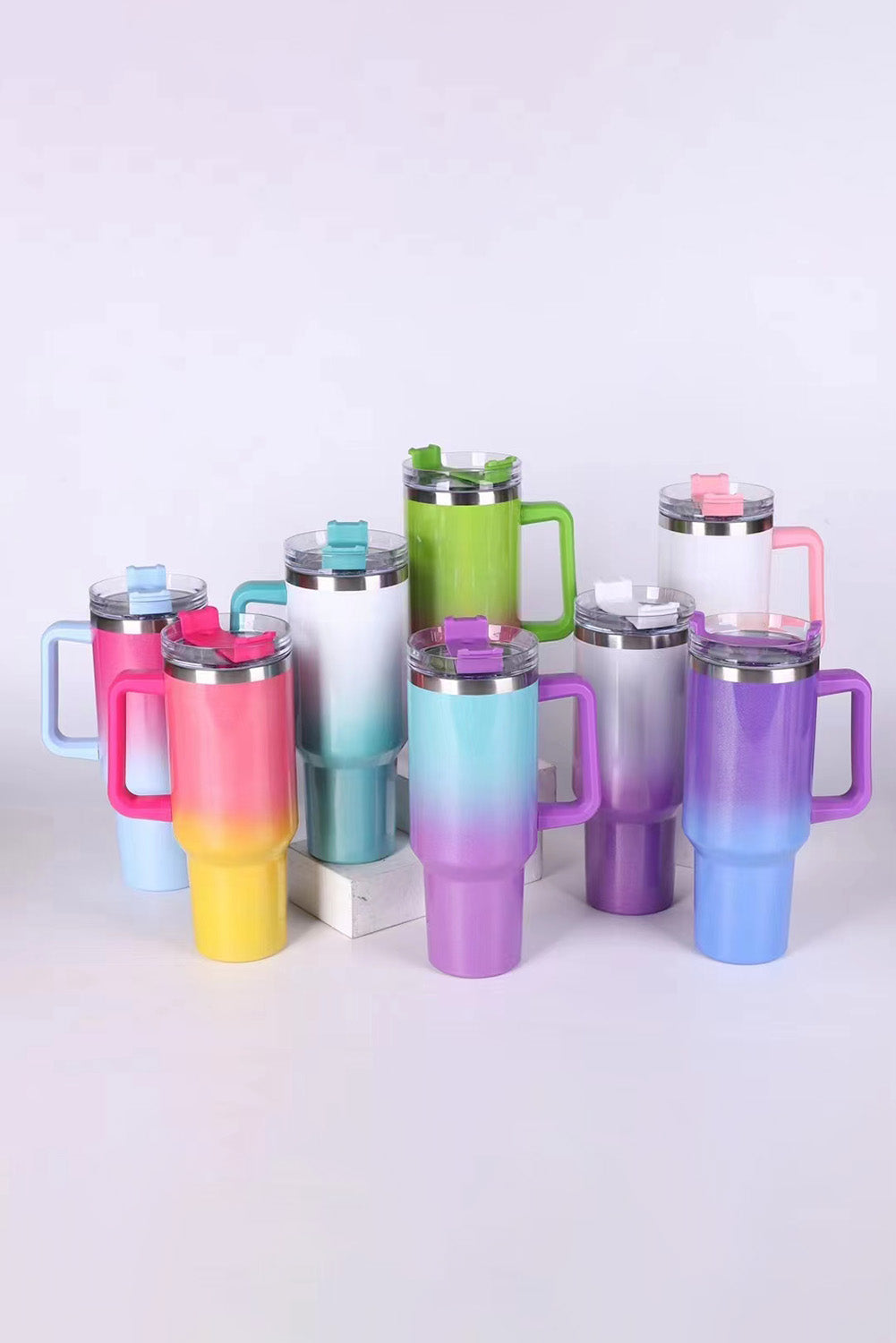 Purple Gradient Color Handled 304 Stainless Steel Vacuum Cup Tumblers JT's Designer Fashion