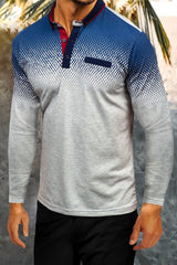 Gray Gradient Men's Polo Shirt Men's Tops JT's Designer Fashion