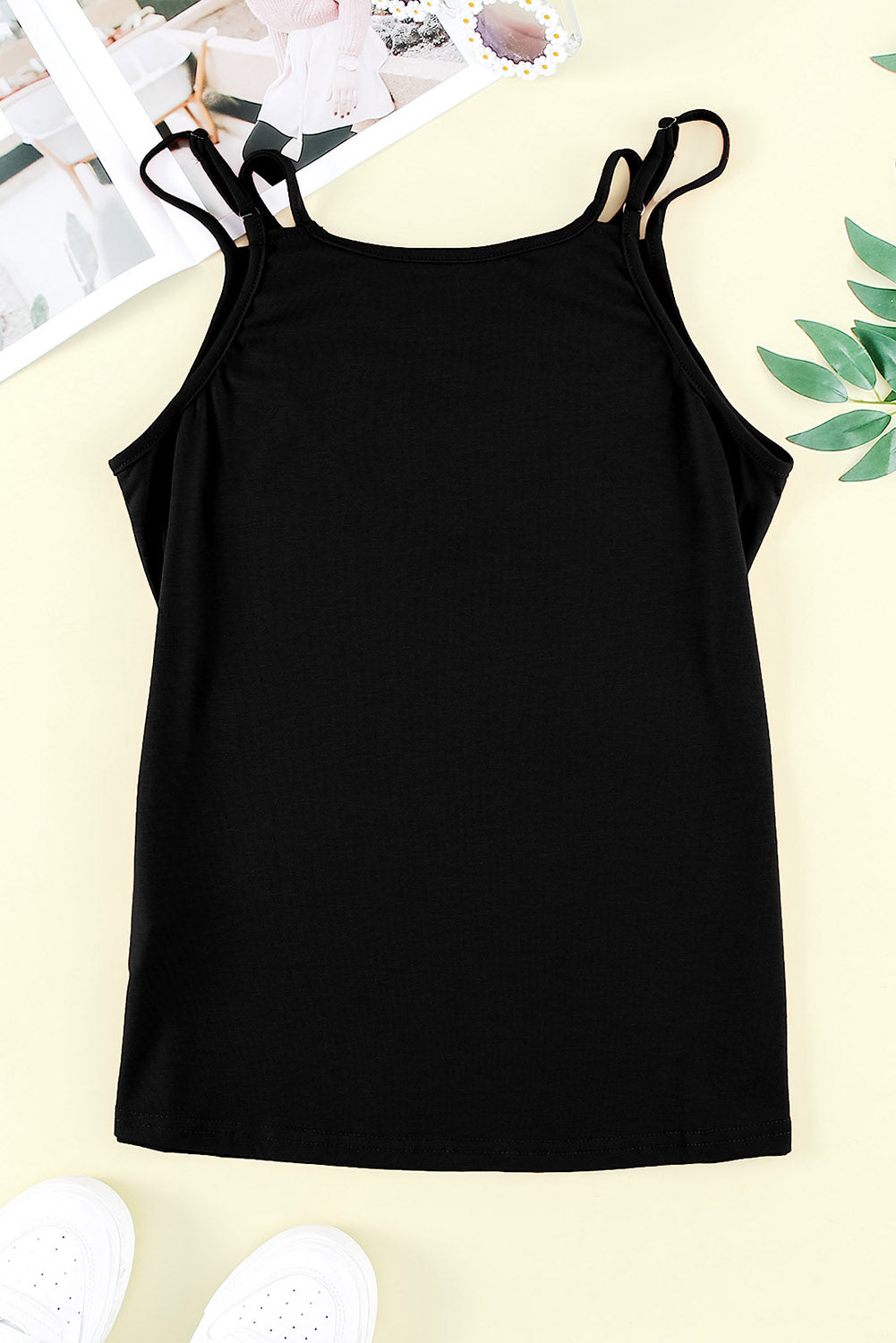 Black Ladder Hollow-out Tank Top Tank Tops JT's Designer Fashion