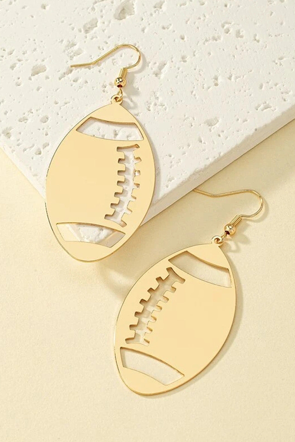 Gold Alloy Rugby Pendant Earrings Jewelry JT's Designer Fashion