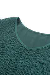 Green Plus Size Puff Sleeve Smocked Tiered Dress Plus Size Dresses JT's Designer Fashion