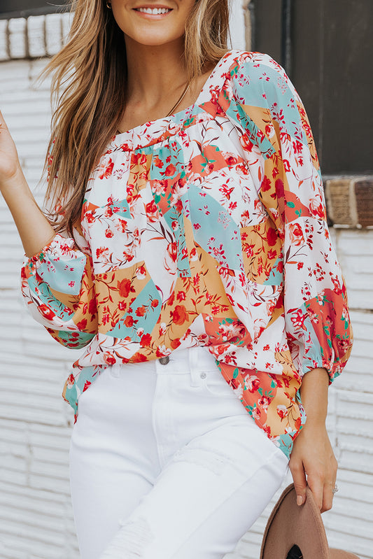 Multicolor Palettes Floral Print Blouse Blouses & Shirts JT's Designer Fashion