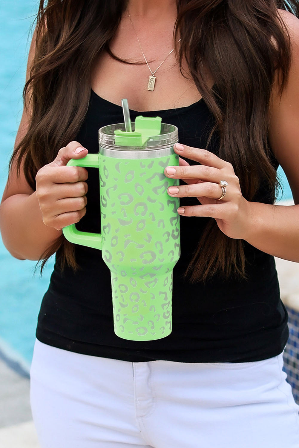 Green Leopard Spotted 304 Stainless Double Insulated Cup 40oz Tumblers JT's Designer Fashion